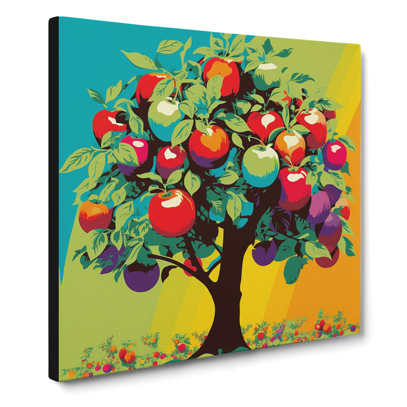 Apple Tree Pop Art - Wrapped Canvas, 35cm H x 35cm W x 3cm D