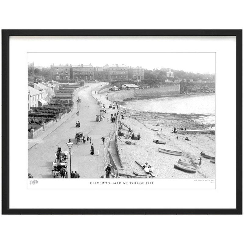 Clevedon, Marine Parade 1913 - Single Picture Frame Print, 40cm H X 50cm W x 2cm D