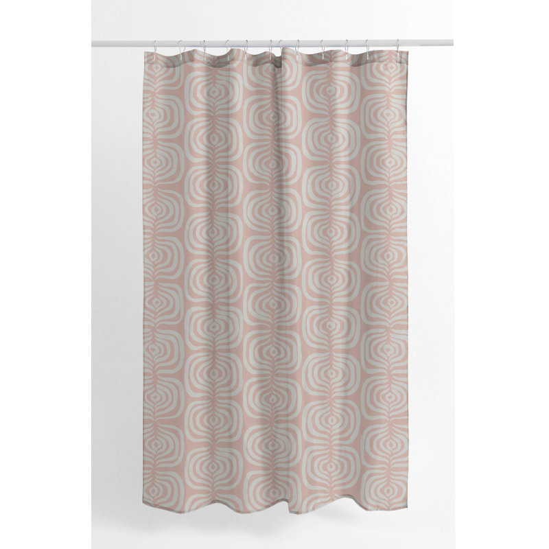 Tartan Block Ultra-Thin Lightweight Shower Curtain, Pink Geometric 6