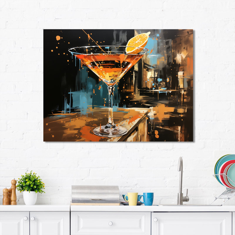 Cocktail Espresso Martini Euphoria Midnight - Art mural de cocktails, H 20 po x l 12 po x P 1 po