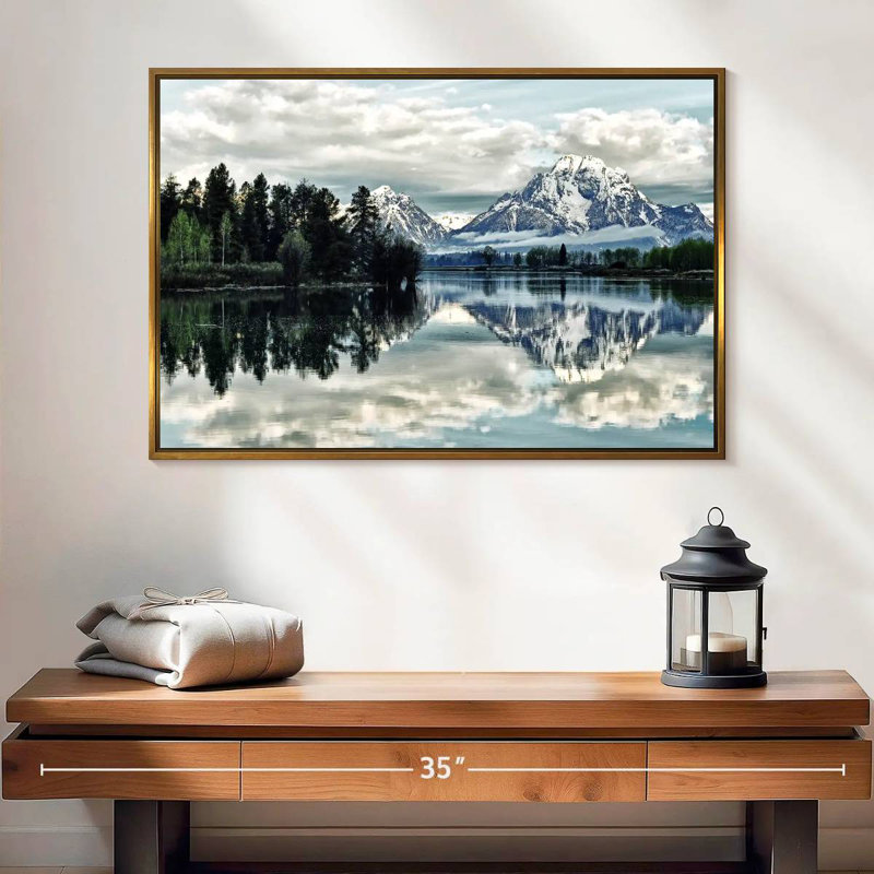 Jackson Hole, 25 po x 17 po, Cadre flottant doré