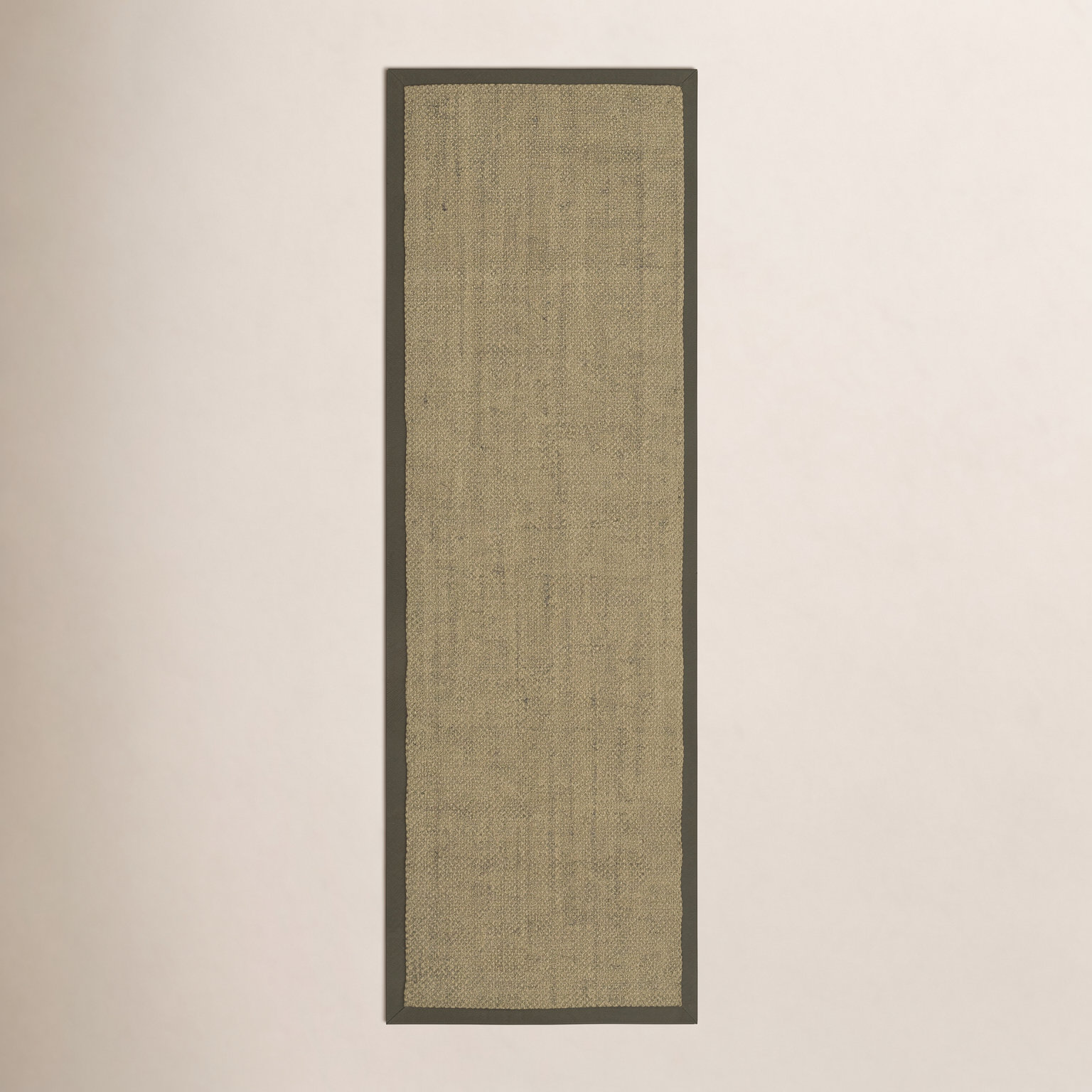 Beige Green Floral Jute Rug, Runner 2'6" x 8'