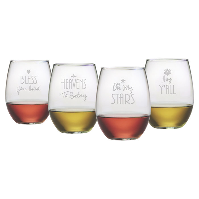 Aajon 21oz. Handmade Wine Glass Set Gracie Oaks