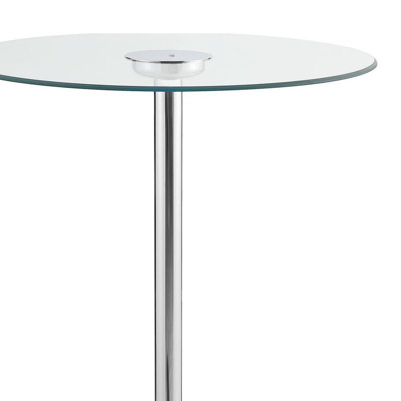 Round Bar Table with LED Light in Clear and Silver