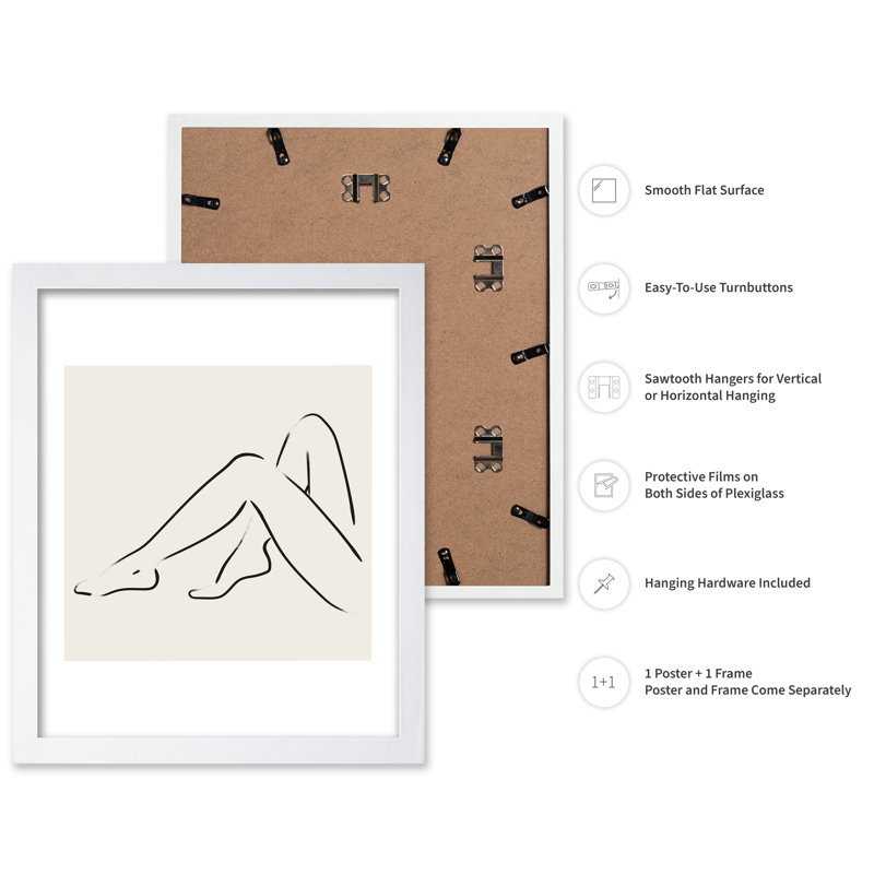Silhouette nue n ° 3, Affiche, H 24 po x l 32 po, Encadrement blanc
