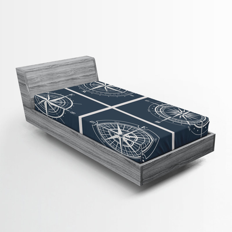 Ensemble de 2 draps-housse Ambesonne Compass, Drap-housse de taille simple