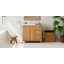 Meuble-lavabo de 36 po en bois avec cadre en bois massif, 2 portes à fermeture douce, 3 tiroirs à fermeture douce, tablette réglable, armoire de rangement moderne pour les petites salles de bain