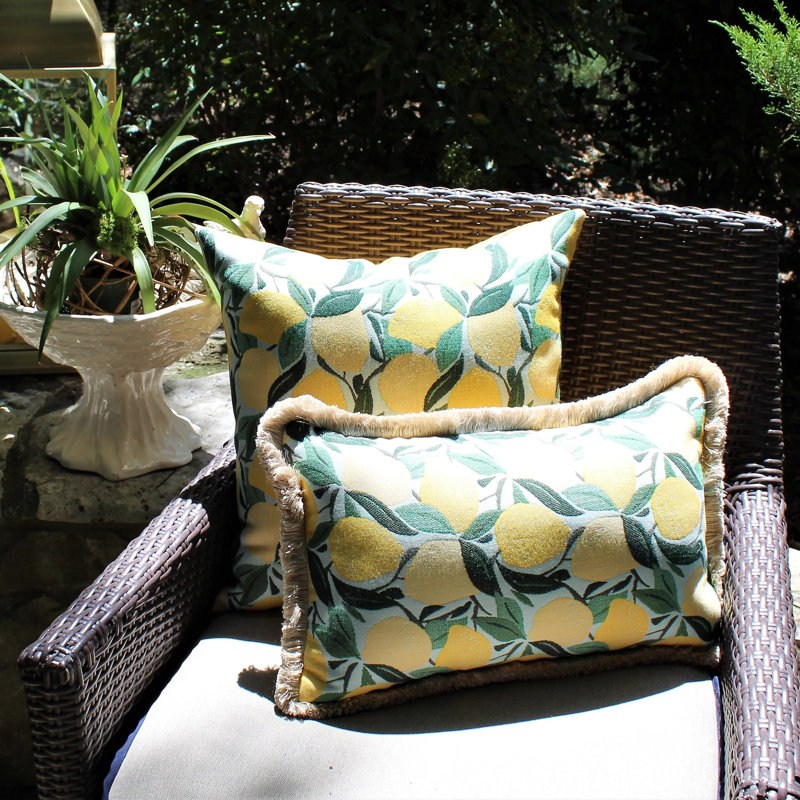 Lemondrop Lumbar Indoor/Outdoor Pillow Cover & Insert