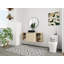 Meuble-lavabo double 48 po (pleine longueur) 48 po - 5 options de couleur de lavabo (blanc) + armoire en bois clair (type A)-2026073513