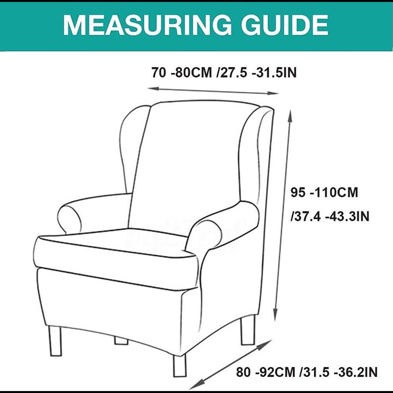 Yellow Velvet Stretch Wingback Chair Slipcover