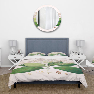 Vintage London Plants III - Ensemble de housse de couette Farmhouse - Microfibre de polyester