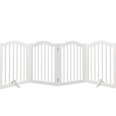 Barrière pour animaux en bois de 27,6 po de hauteur, clôture pliante à 4 panneaux, pour les portes, les couloirs et les cuisines. Grattage - revêtement de 4 pièces diverses en bois pliable. Grattage et glissement