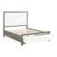 Lit plateforme grand et gris avec rangement, option de taille de chambre à coucher