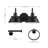 3-Piece Matte Black Bathroom Set with 15.5" 2-Light Vanity Light