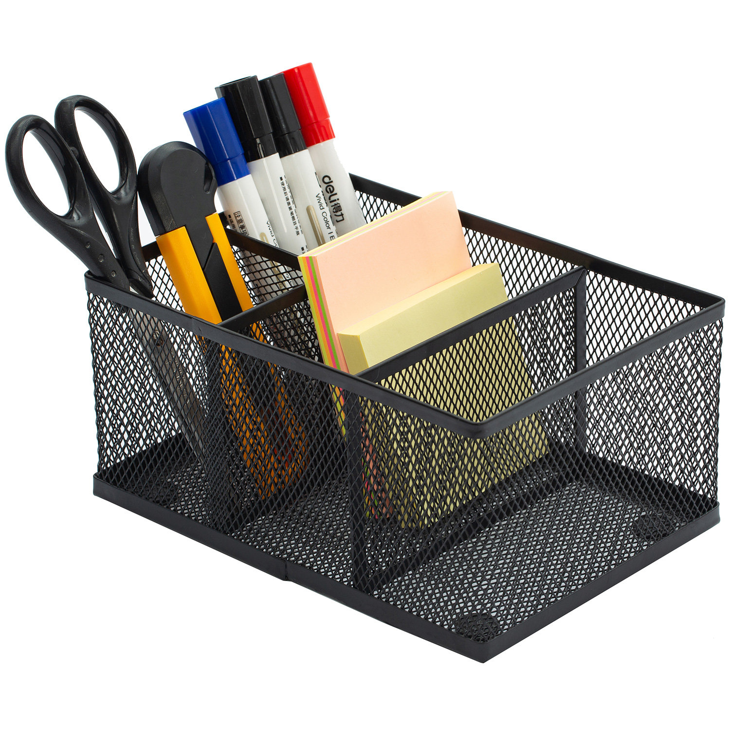 Inbox Zero Jenai 4-slot Metal Mesh Desk Organizer 