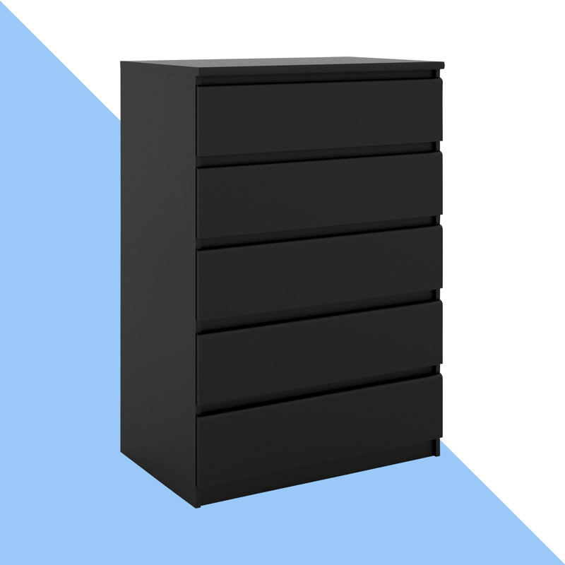 Bonaira 5 - Drawer Chest of Drawers, Black Matt