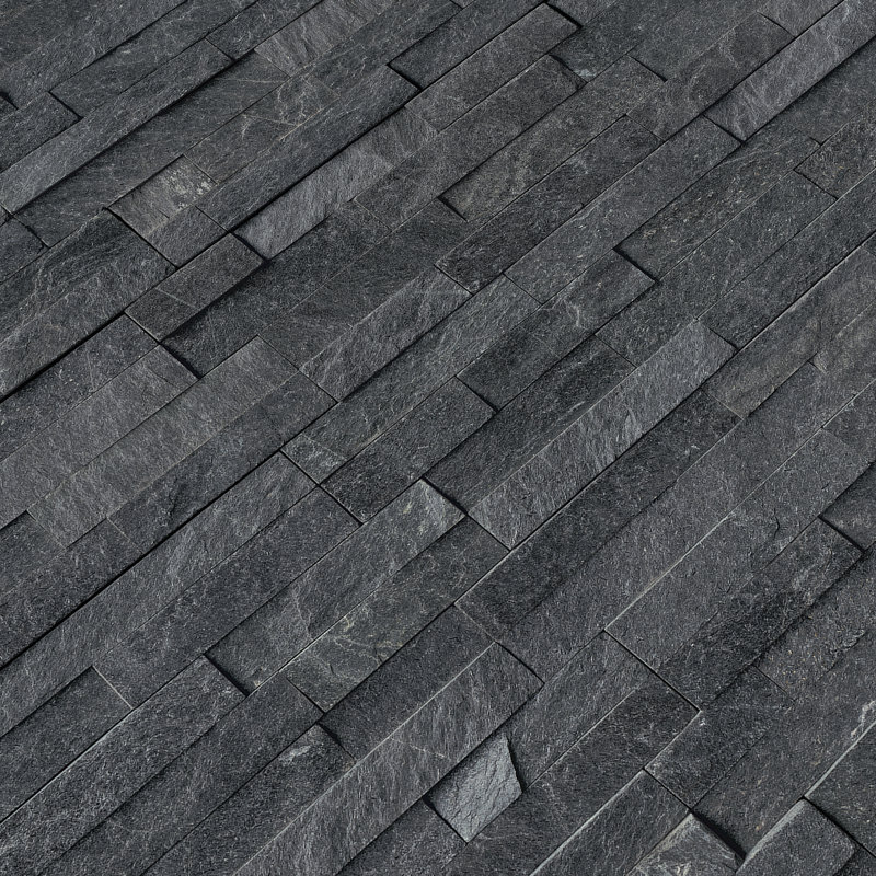 Stonecrest 6 in. x 24 in. Split Face Natural Stone Ledger Panel Wall Tile, Charcoal Ridge