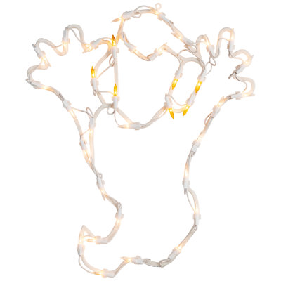15" Lighted Ghost Halloween Double Sided Window Silhouette Decoration