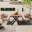 Ensemble de salle à manger de patio 5 pièces 5 pièces-1140547099