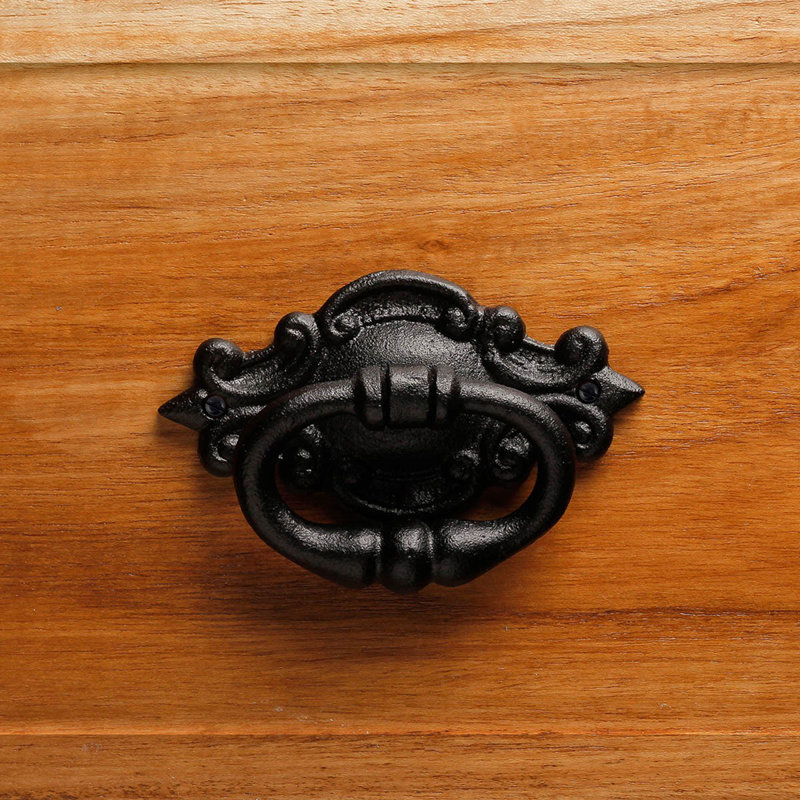 Black Iron Ornate Traditional Drop Bail Ring Pull