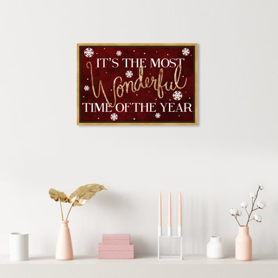 " Typography and Quotes Wonderful Time Red, Glam Red " Graphic Art Print
