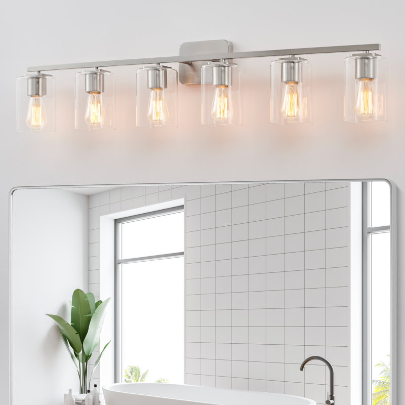 Éclairage pour meuble-lavabo à intensité variable Kagan, Nickel brossé, Clair, 6