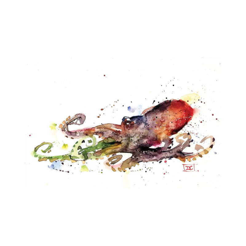 Octopus by Dean Crouser - Wrapped Canvas Painting, 66.04 cm H x 45.72 cm W x 3.175 cm D