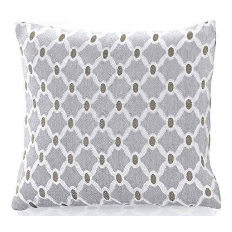 Beauville Berkeley Geometric Cushion Cover, Silver, 55 x 55cm, No Insert