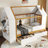 Twin-Sized House-Style Platform Bed With Drawers, Solid Wood House Bed With Shelves, Child-Friendly Design, White & Natural-653535913