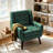 Jaqueze Upholstered Green Faux Leather Tufted Square Arm Accent chair-1368414298