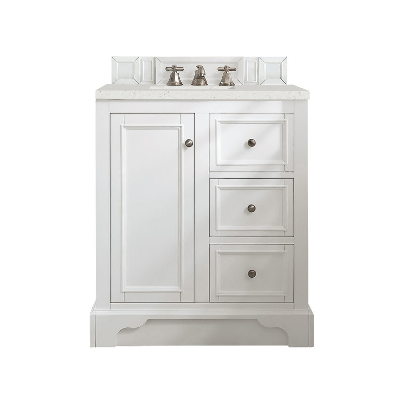 Kewstoke 31.3'' Single Bathroom Vanity with Top, Bright White, Lime Delight, 8" Widespread