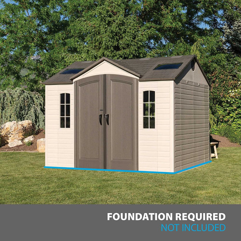 Lifetime 10 Ft. x 8 Ft. High-Density Polyethylene (Plastic) Outdoor Storage Shed with Steel-Reinforced Construction