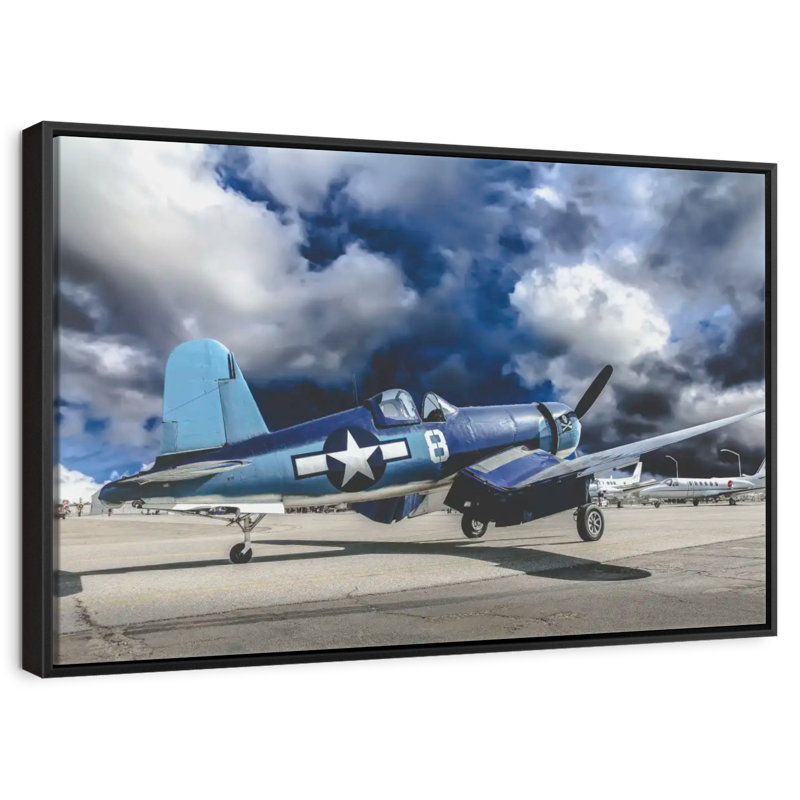 Avion de la Seconde Guerre mondiale, 25 po x 17 po, Cadre flottant noir