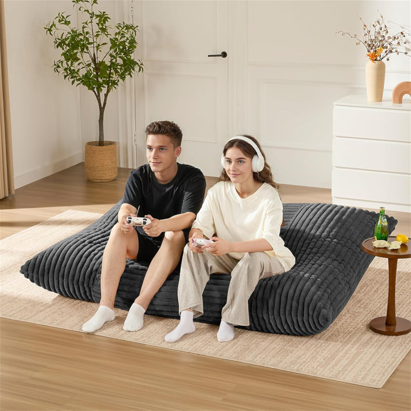 Fauteuil à billes ergonomique à rayures pour une détente complète du corps et une détente confortable à la maison