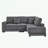 L Shaped Corduroy Sofa with Reversible Chaise Lounge-1078886982