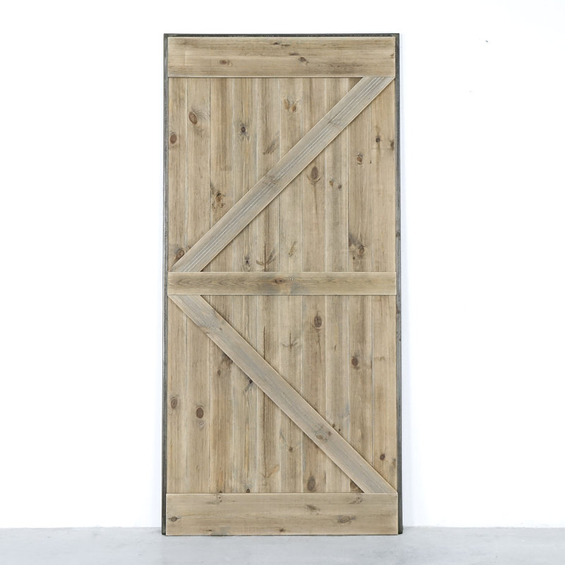 Frey Solid Pine Sliding Door, Grey
