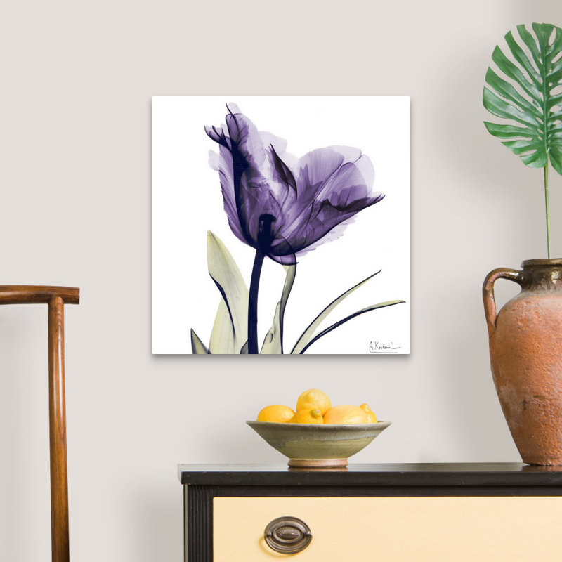 Manigault 'Purple Flower by Kiranjit Photographic Print, 20" H x 20" W x 1.5" D, Canvas