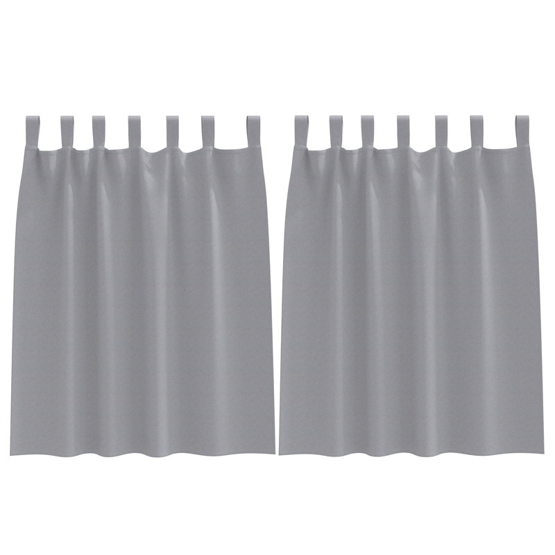 Curtains With Curtains 2 Pcs Polyester, Light Grey, 140cm Width x 140cm Drop