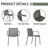 4-Person Patio Dining Set with White Rectangular Table, Stackable Polypropylene Armchairs for Indoor/Outdoor Use-1972817746