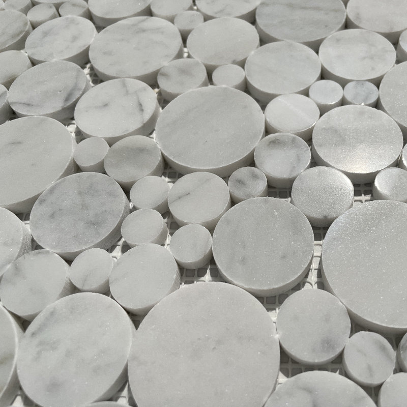 12" x 12" Marble Penny Round Mosaic Floor Use Tile
