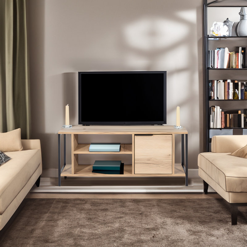 Meuble télé pour téléviseur de 50 po ou moins Zydia, Bois naturel