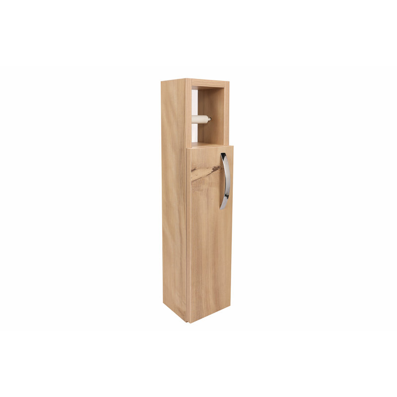 Rustic Oak Bathroom Cabinet, 25.6 x 5.9 x 25.6 Inches | 100% Melamine Coated Particle Board, Thickness: 0.7 Inches | Multiple Shelves, Wall-Mountable Design | Stylish Storage Solution for Modern Bathrooms