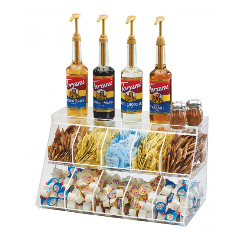 Support à condiments transparent 10 bacs