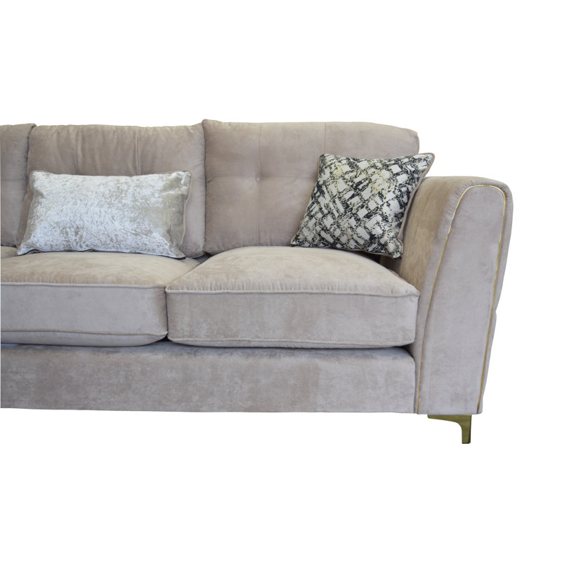 Sara Corner Sofa, Gold, Beige
