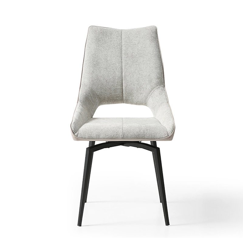 Swivel Dining Chair, Beige, Matte Black