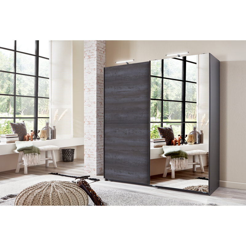 Helyn 2 Door Manufactured Wood Wardrobe, 198cm H x 180cm W x 64cm D
