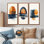 «Geometric Blue and Orange Sunrise Symmetry I», collection d'art mural moderne