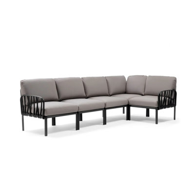 Komodo 115.75 " W L-Shaped Patio Sectional with Cushions