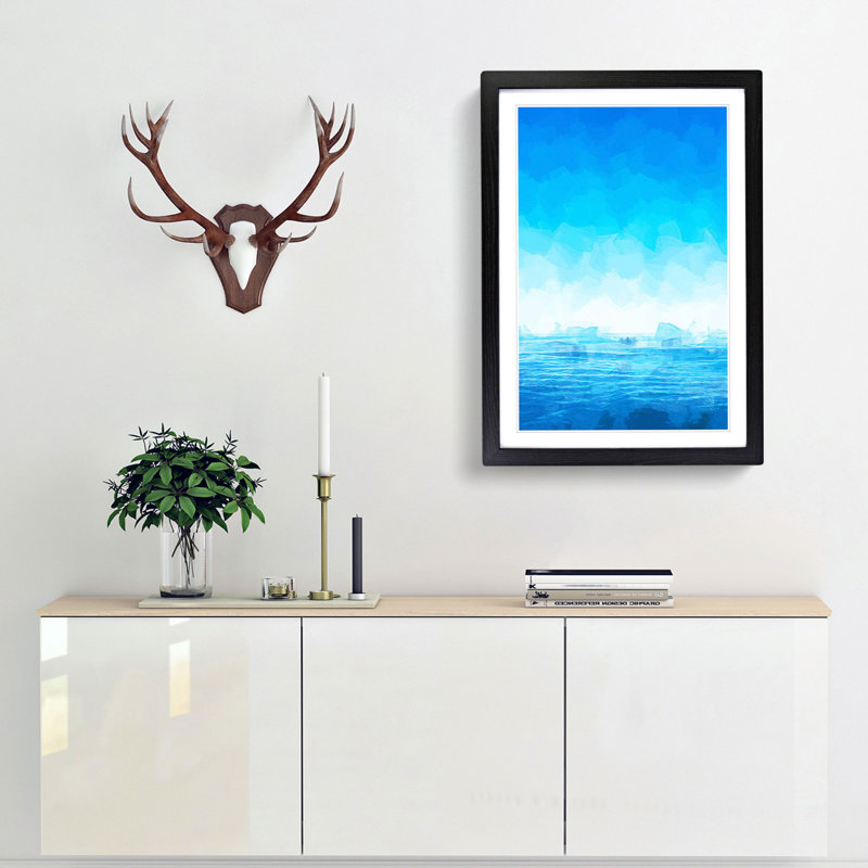Ocean View in South Africa in Abstract - Picture Frame Graphic Art Print, Black Framed, 36cm H x 27cm W x 2cm D