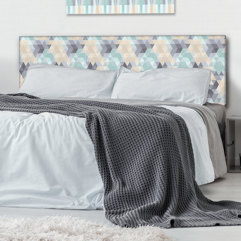 Tête de lit tapissier Balliol, Très grand, Bleu / beige / gris